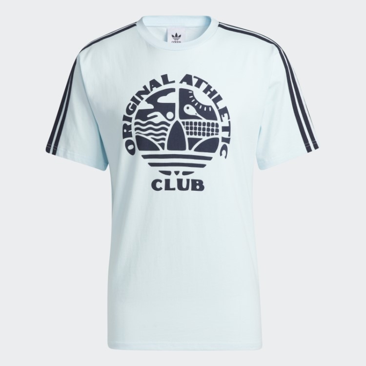 Camiseta Original Adidas Athletic Club Com As Três Listras Azul
