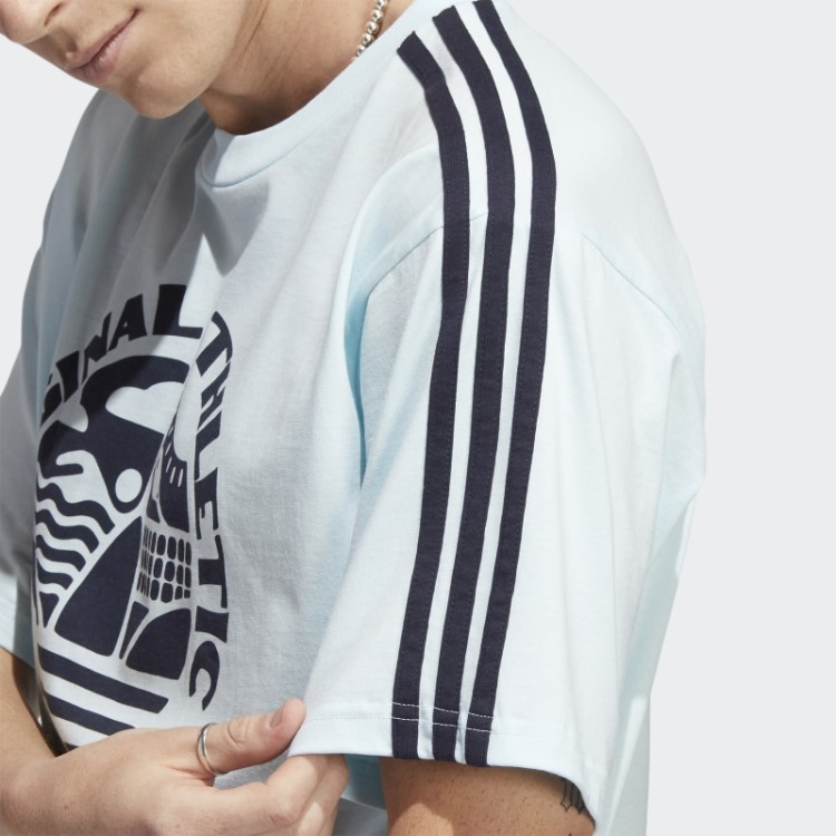 Camiseta Original Adidas Athletic Club Com As Três Listras Azul
