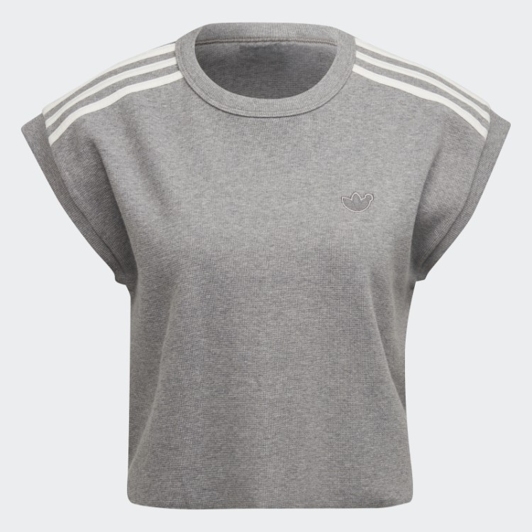 Camiseta Com Corte Waffle Versão Azul Adidas Core Heather