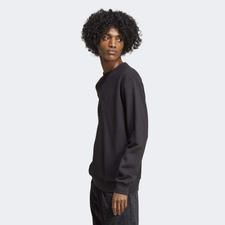 Moletom Preto Adidas Graphics Monogram Crew