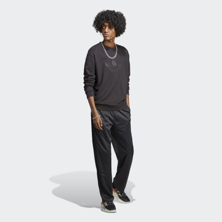 Moletom Preto Adidas Graphics Monogram Crew