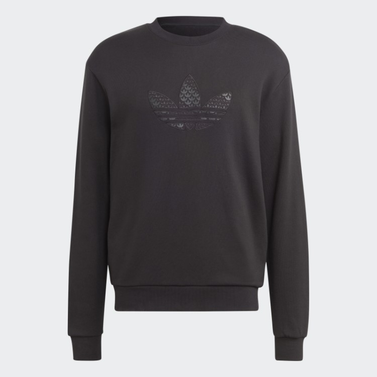 Moletom Preto Adidas Graphics Monogram Crew