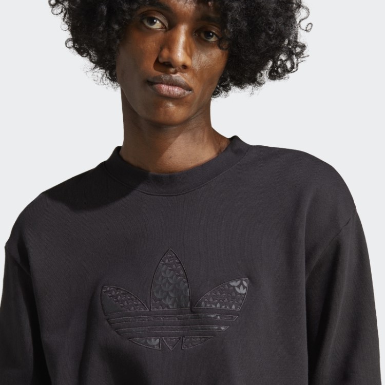 Moletom Preto Adidas Graphics Monogram Crew