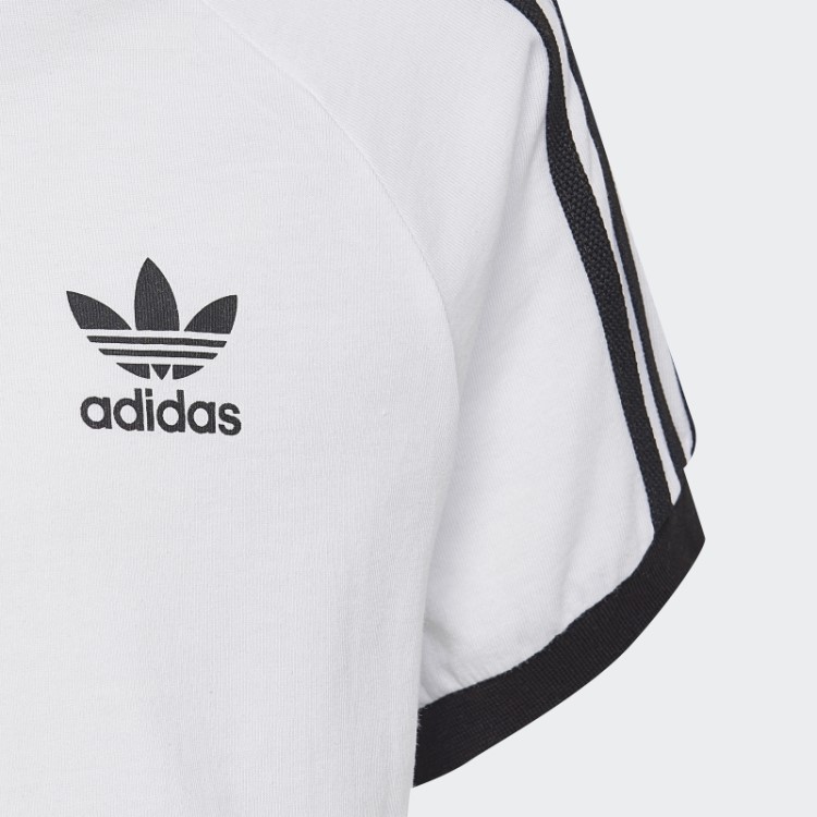 Camiseta Branca Adicolor Com As Três Listras Adidas