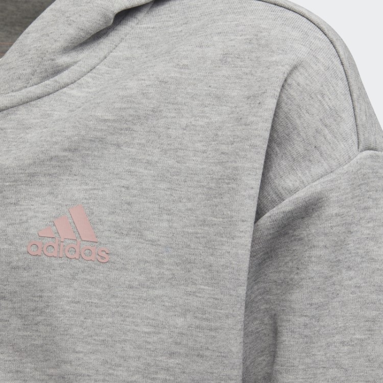 Moletom Com Capuz E Zíper Nas Três Listras Cinza Médio Adidas