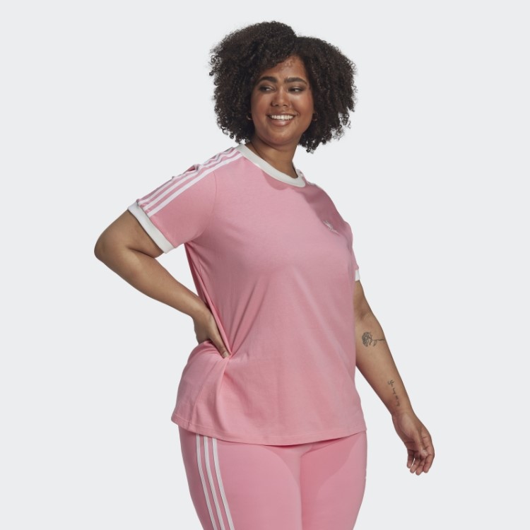 Camiseta Adicolor Classics Com As Três Listras (tamanho Grande) Rosa Adidas