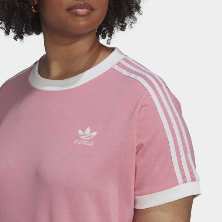 Camiseta Adicolor Classics Com As Três Listras (tamanho Grande) Rosa Adidas