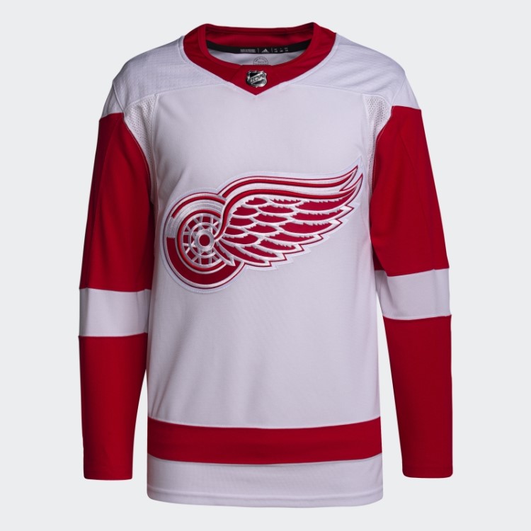 Adidas White Red Wings Away Jersey Autêntico