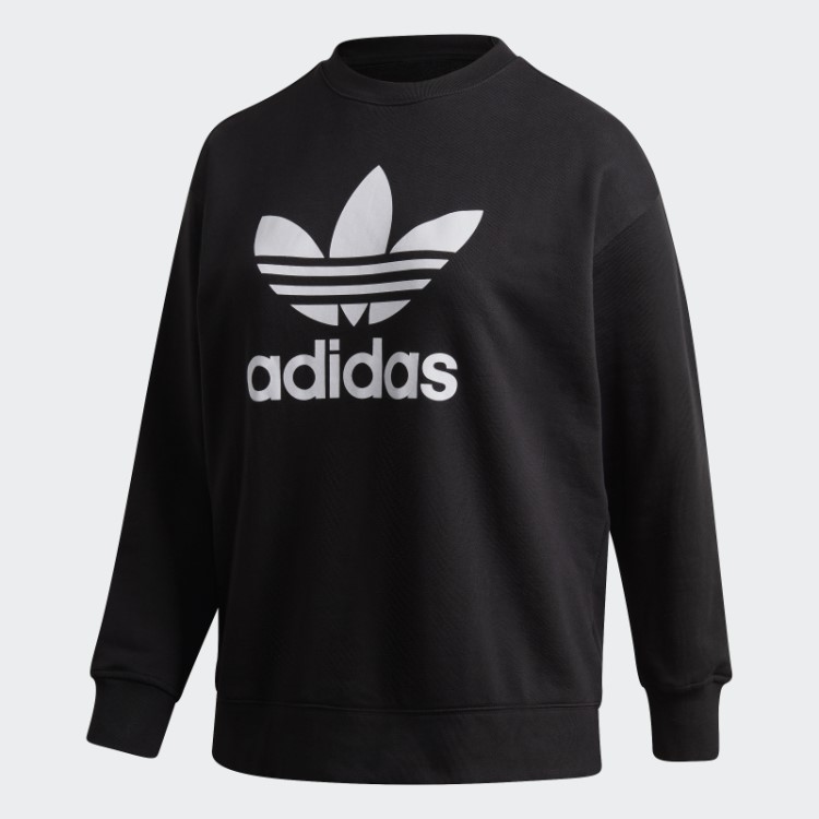 Moletom Adidas Trefoil Crew (tamanho Grande) Preto