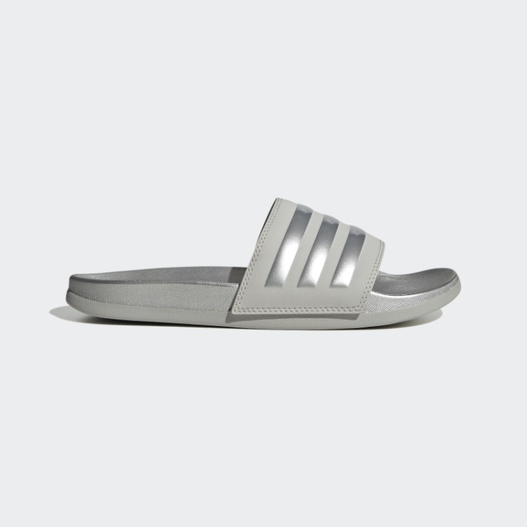 Chinelos De Conforto Adidas Adilette Prateados