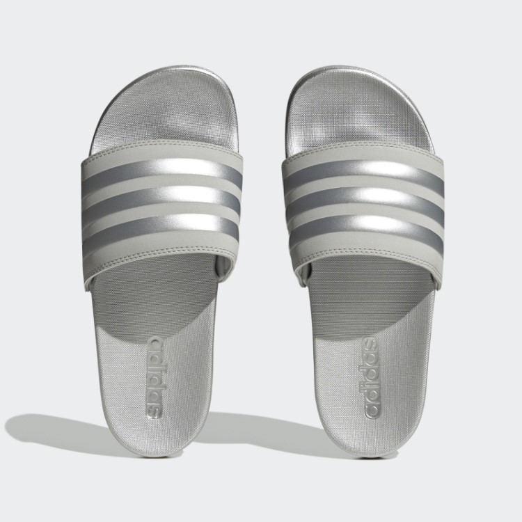 Chinelos De Conforto Adidas Adilette Prateados