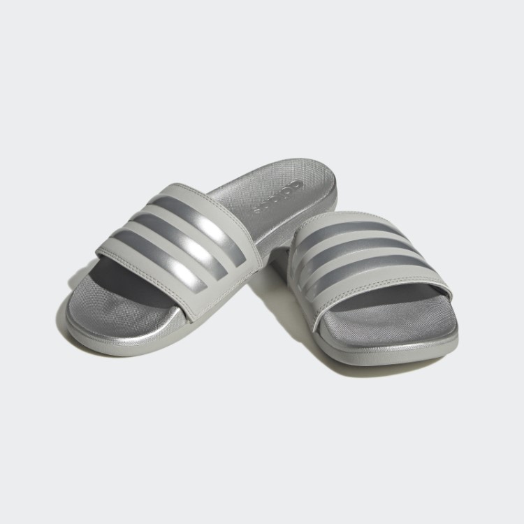 Chinelos De Conforto Adidas Adilette Prateados