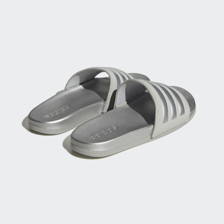 Chinelos De Conforto Adidas Adilette Prateados