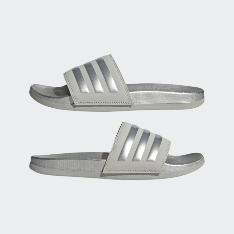 Chinelos De Conforto Adidas Adilette Prateados