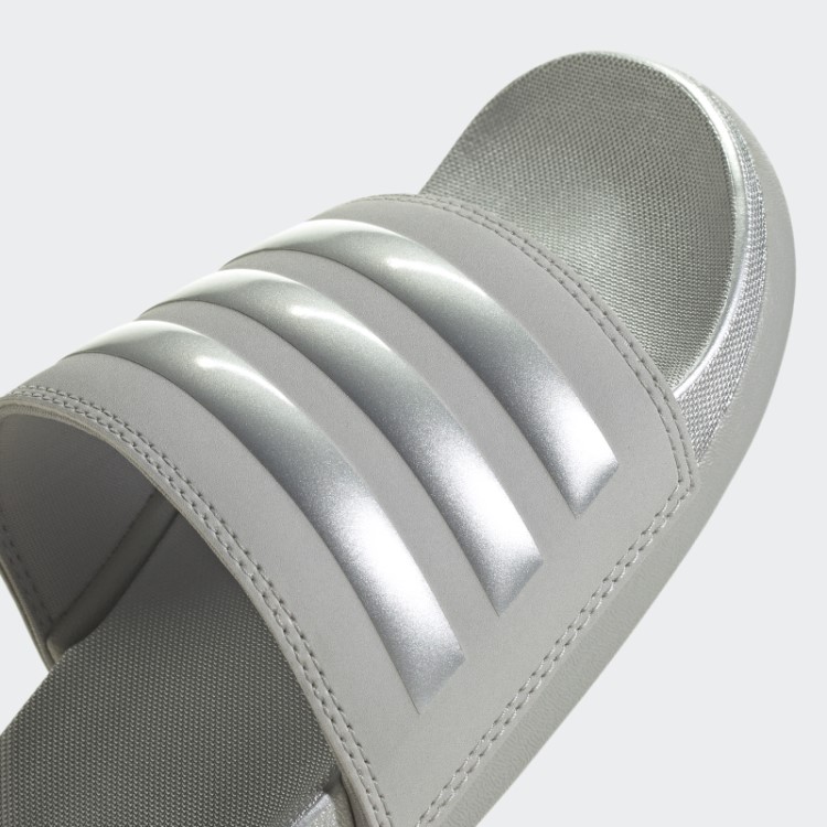 Chinelos De Conforto Adidas Adilette Prateados