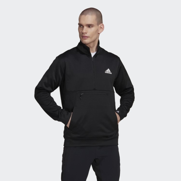 Aeroready Game And Go Small Logo Top Meio Zíper Adidas Preto