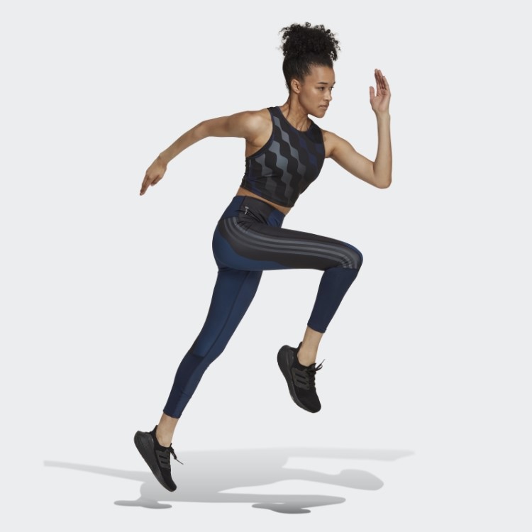 Adidas Marimekko Run Icons 3 Listras 7/8 Leggings De Corrida Navy