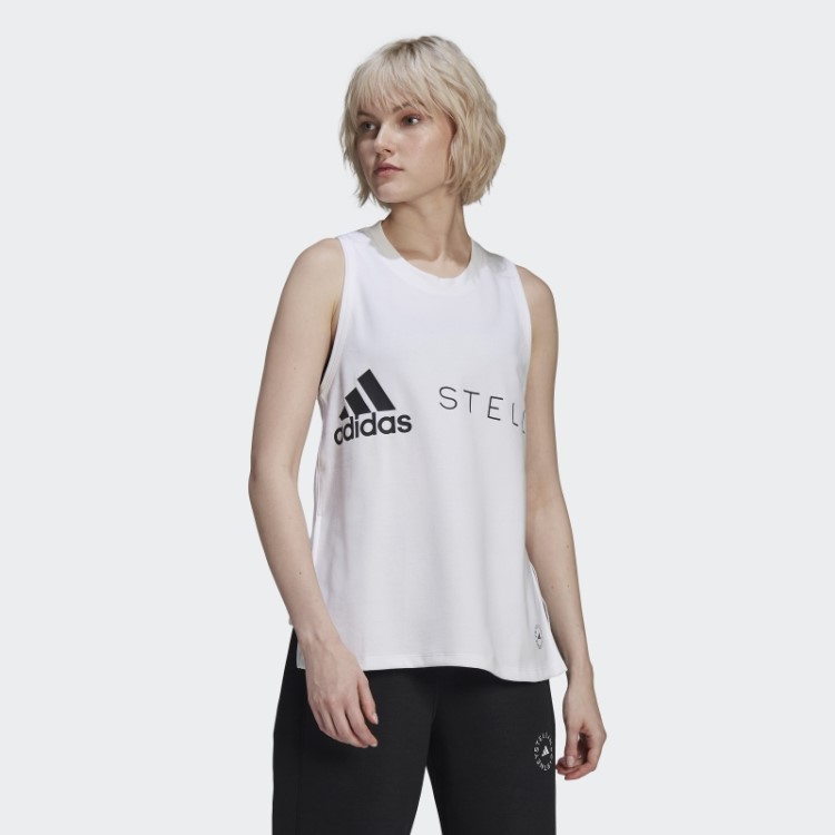 Regata Branca Fashion Adidas By Stella Mccartney Com Logo Esportivo