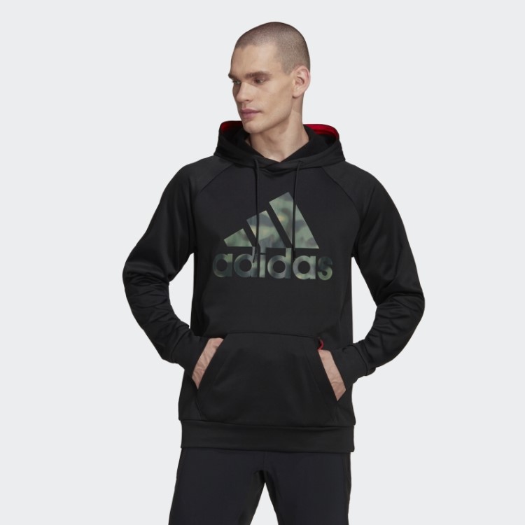 Moletom Com Capuz Aeroready Game And Go Camo Logo Preto Adidas
