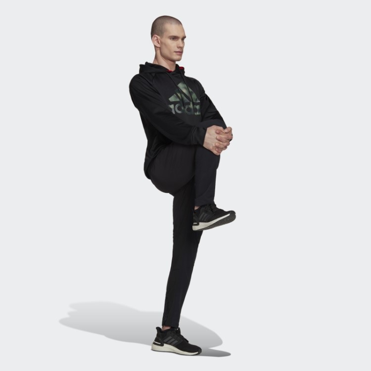 Moletom Com Capuz Aeroready Game And Go Camo Logo Preto Adidas