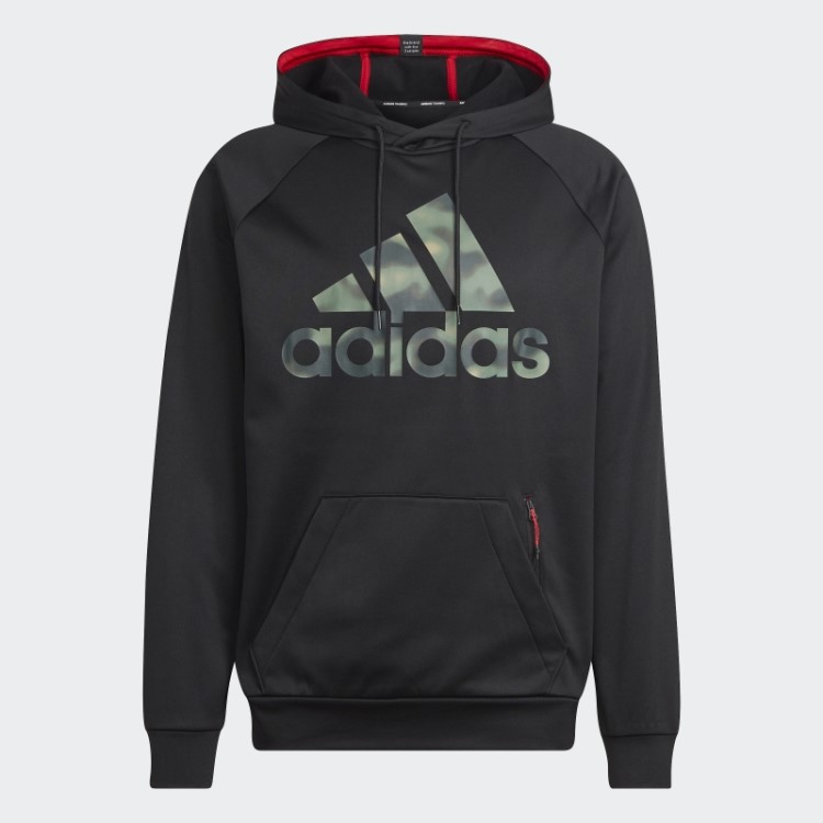 Moletom Com Capuz Aeroready Game And Go Camo Logo Preto Adidas