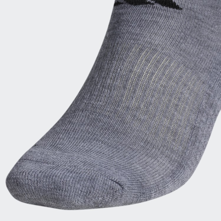 Meias Adidas Atléticas Acolchoadas No-show 6 Pares Cinza Médio