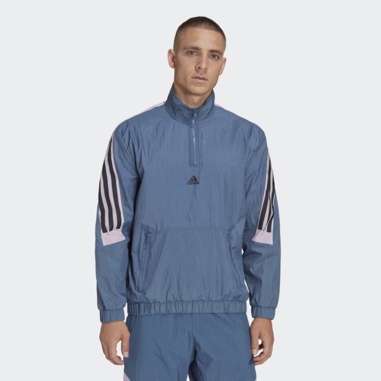 Moletom Adidas Steel Future Icons Com As Três Listras E Zíper 1/4