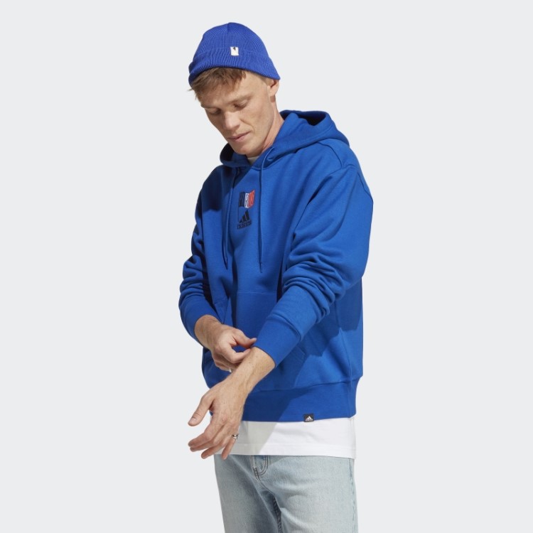 Adidas Moletom Com Capuz Gráfico Azul Royal