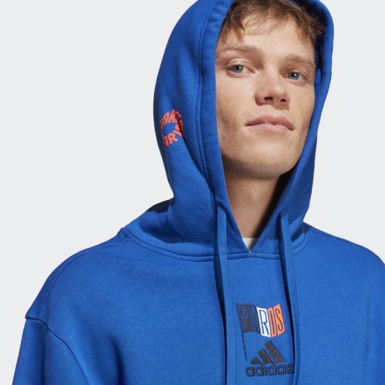Adidas Moletom Com Capuz Gráfico Azul Royal