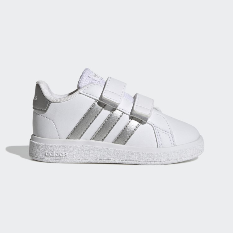 Sapatos Gancho E Laço Adidas Branco Grand Court Estilo De Vida