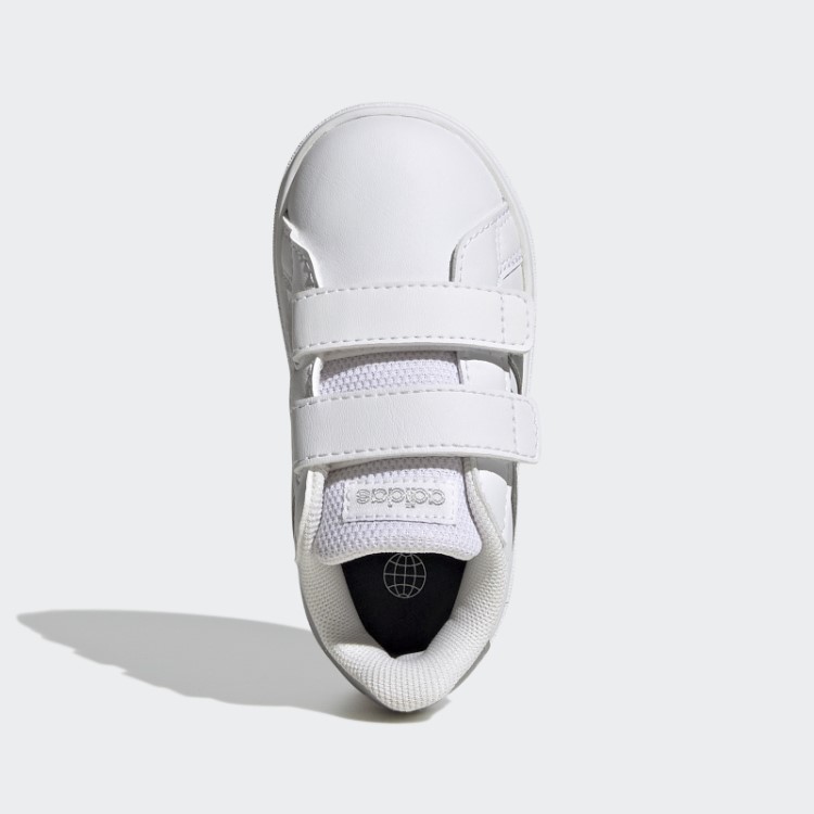Sapatos Gancho E Laço Adidas Branco Grand Court Estilo De Vida