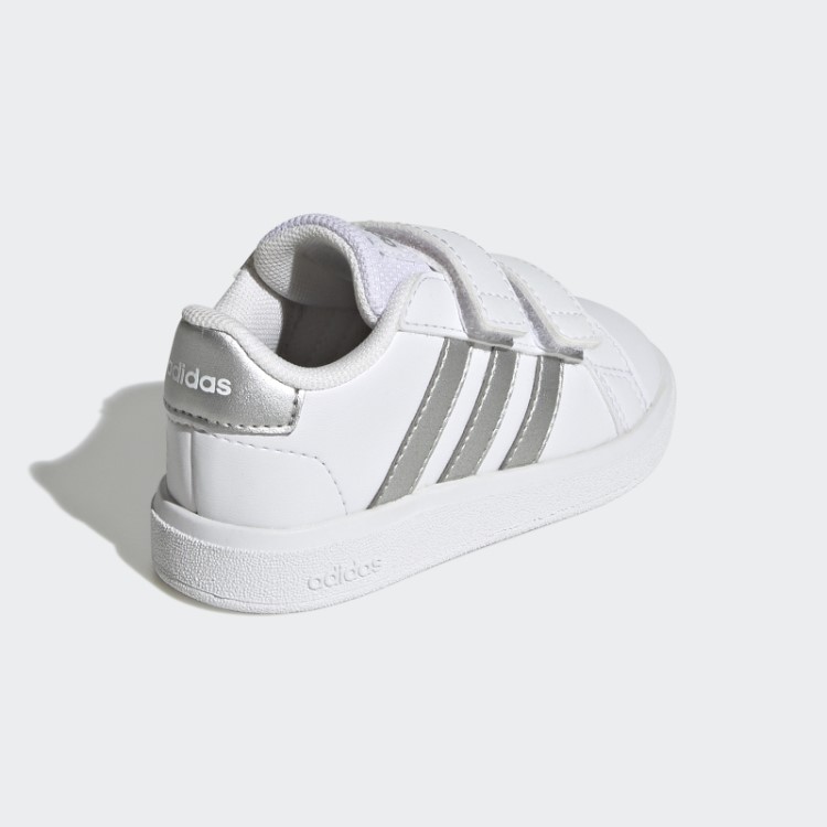 Sapatos Gancho E Laço Adidas Branco Grand Court Estilo De Vida