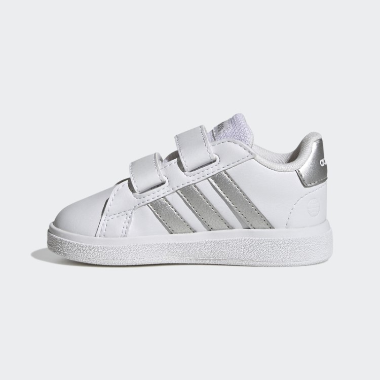 Sapatos Gancho E Laço Adidas Branco Grand Court Estilo De Vida