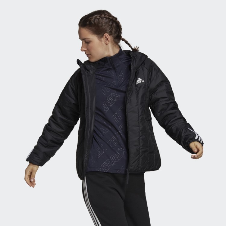 Adidas Itavic 3 Listras Jaqueta Leve Com Capuz Preto