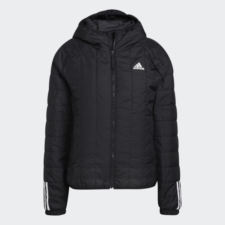 Adidas Itavic 3 Listras Jaqueta Leve Com Capuz Preto