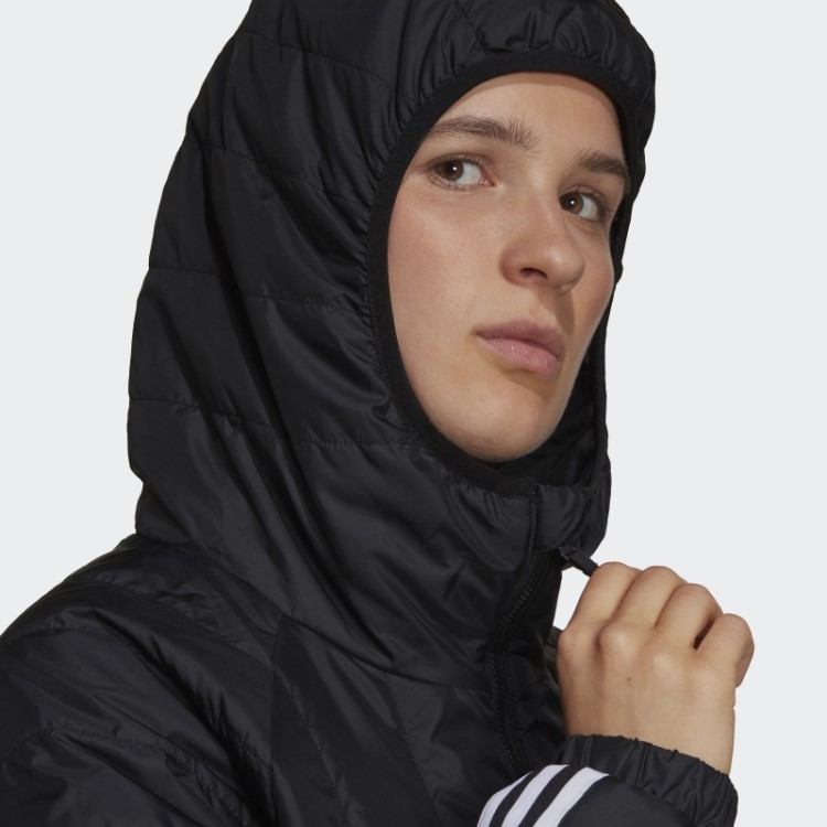 Adidas Itavic 3 Listras Jaqueta Leve Com Capuz Preto