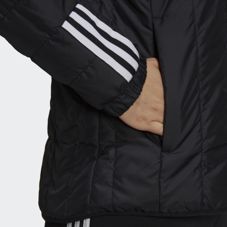 Adidas Itavic 3 Listras Jaqueta Leve Com Capuz Preto