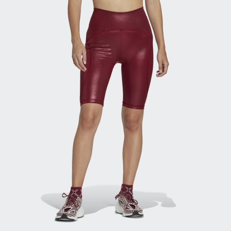 Adidas By Stella Mccartney Calça De Ciclismo Brilhante Bordô