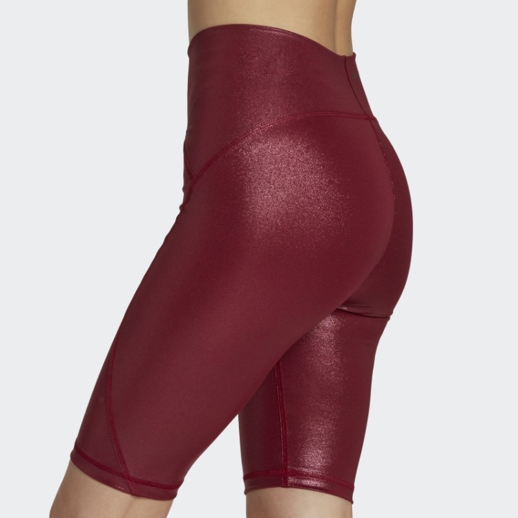 Adidas By Stella Mccartney Calça De Ciclismo Brilhante Bordô
