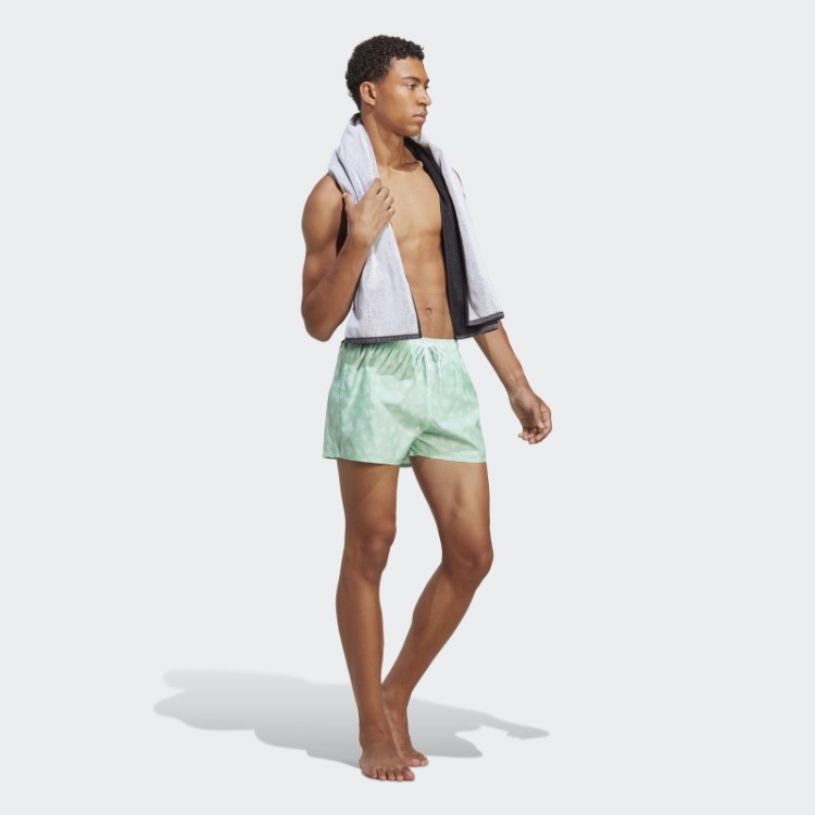 Shorts De Banho Clx Com Estampa De Logo Adidas Menta Comprimento Muito Curto