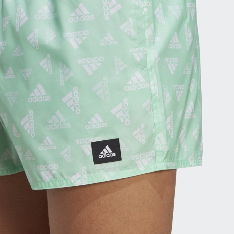 Shorts De Banho Clx Com Estampa De Logo Adidas Menta Comprimento Muito Curto