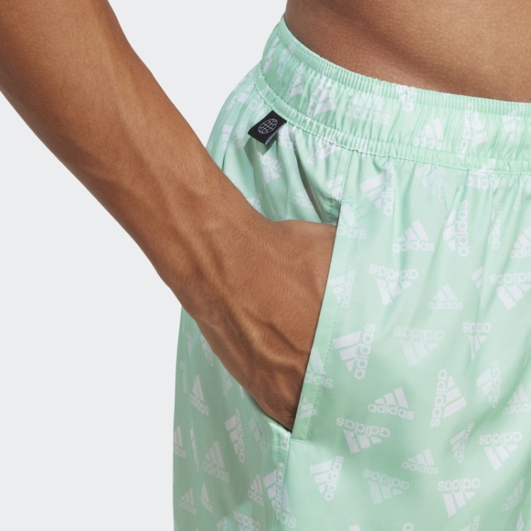 Shorts De Banho Clx Com Estampa De Logo Adidas Menta Comprimento Muito Curto