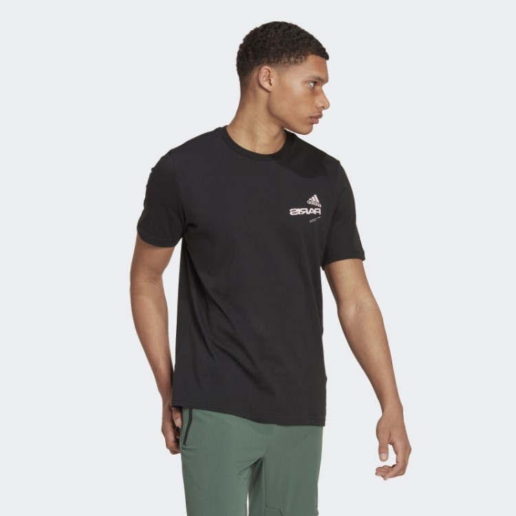 Camiseta Estampada Paris Preta Adidas