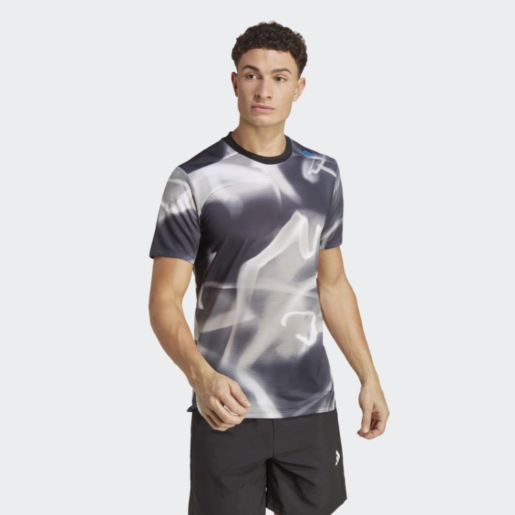 Adidas Designed 4 Training Heat.rdy Allover Print Hiit Camiseta De Treino Cinza