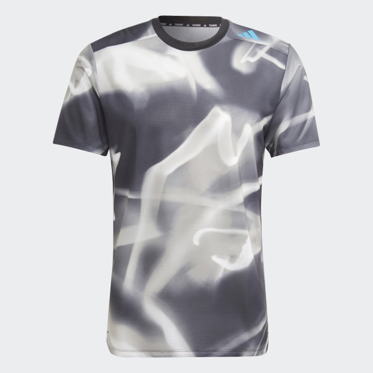 Adidas Designed 4 Training Heat.rdy Allover Print Hiit Camiseta De Treino Cinza