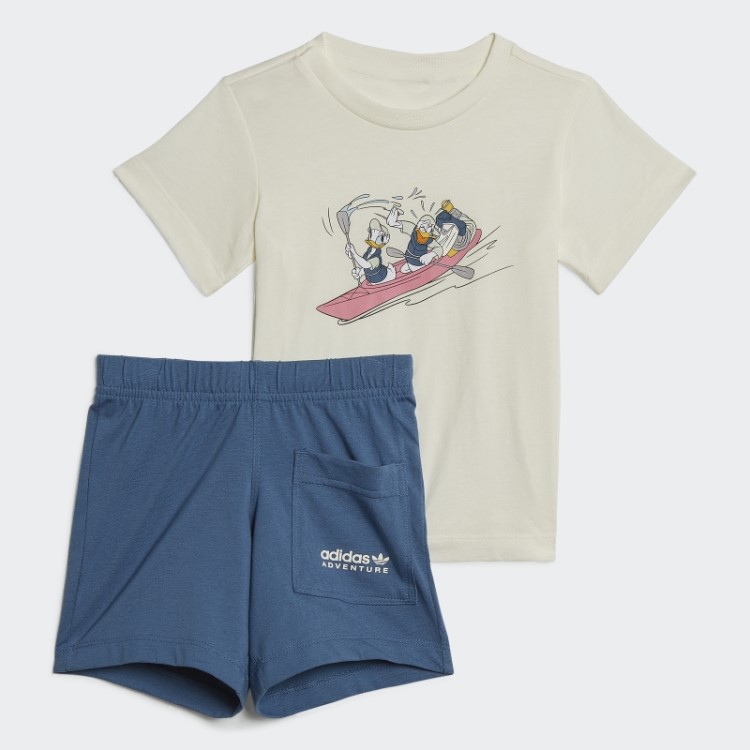 Shorts Branco Disney Mickey And Friends E Camiseta Adidas