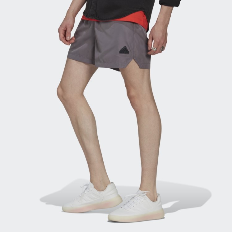 Shorts Adidas Tech Cinza Tracejado