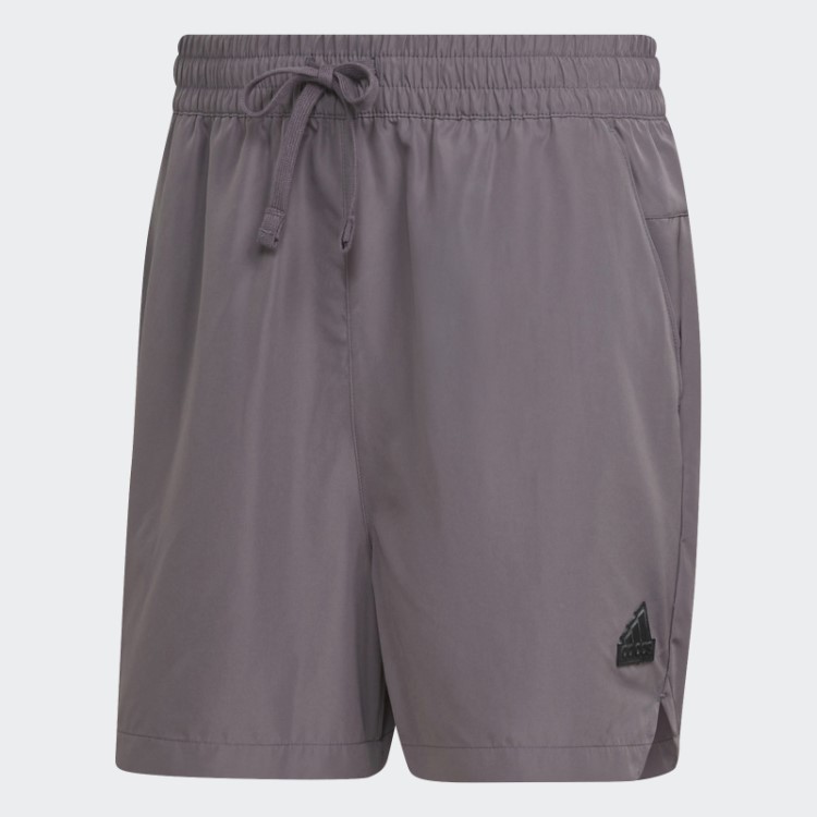 Shorts Adidas Tech Cinza Tracejado