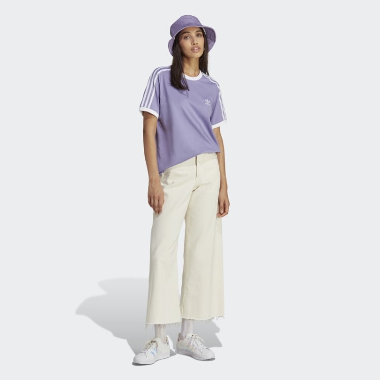 Lilás Camiseta Adidas Adicolor Classics Com As Três Listras