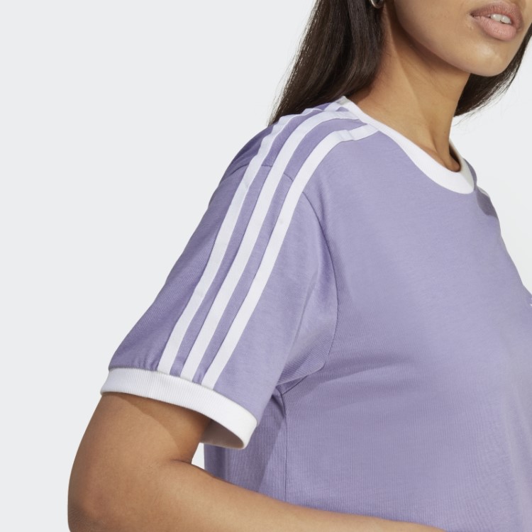 Lilás Camiseta Adidas Adicolor Classics Com As Três Listras